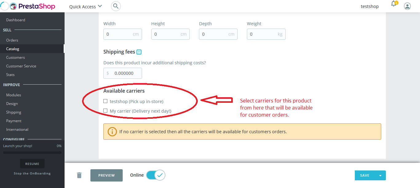 Available carriers