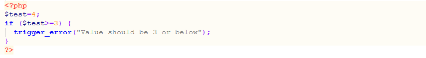 Trigger Error Example