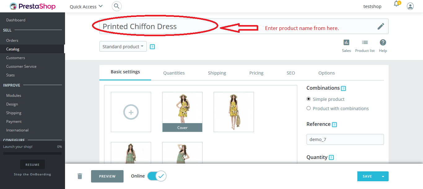 Products in Prestashop