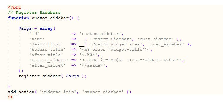 Register Sidebar