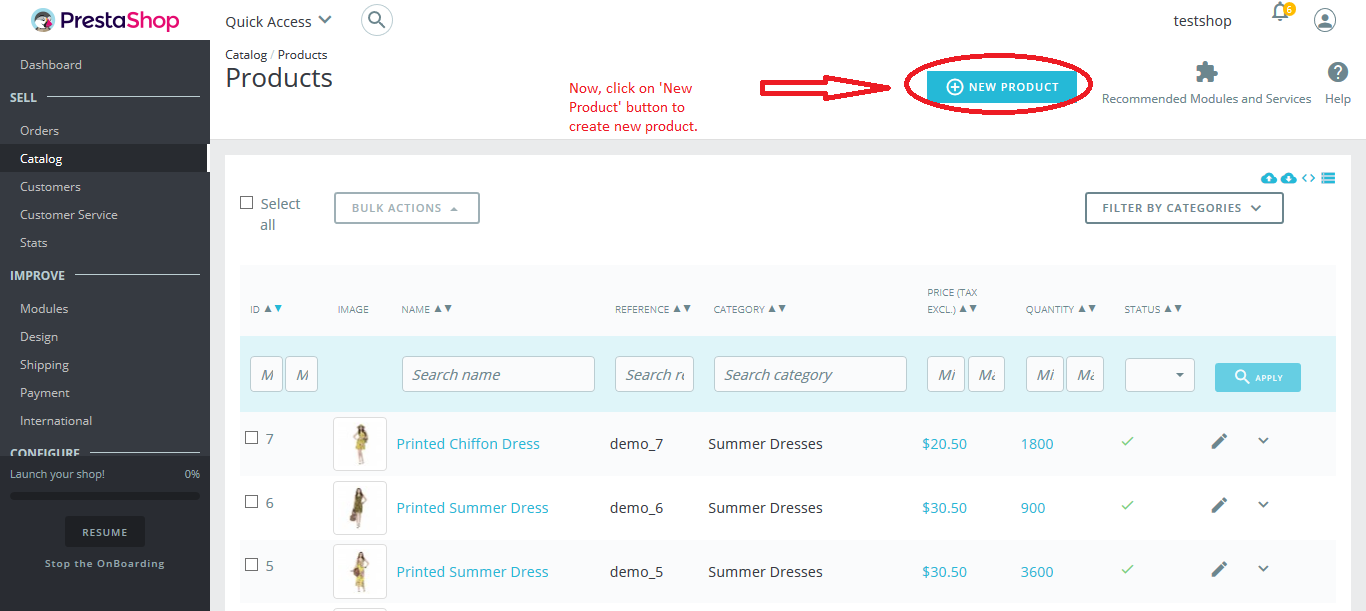 Add Products in Prestashop