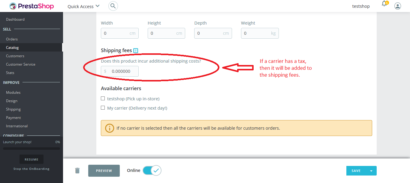 Shipping Fees